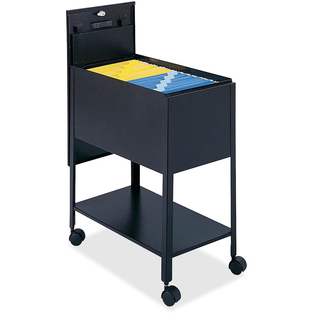 Safco Extra Deep Mobile Tub File - 300 lb Capacity - 4 Casters - 2" Caster Size - Steel - x 13.6" Width x 24.9" Depth x 28.3" Height - Black - 1 Each. Picture 1