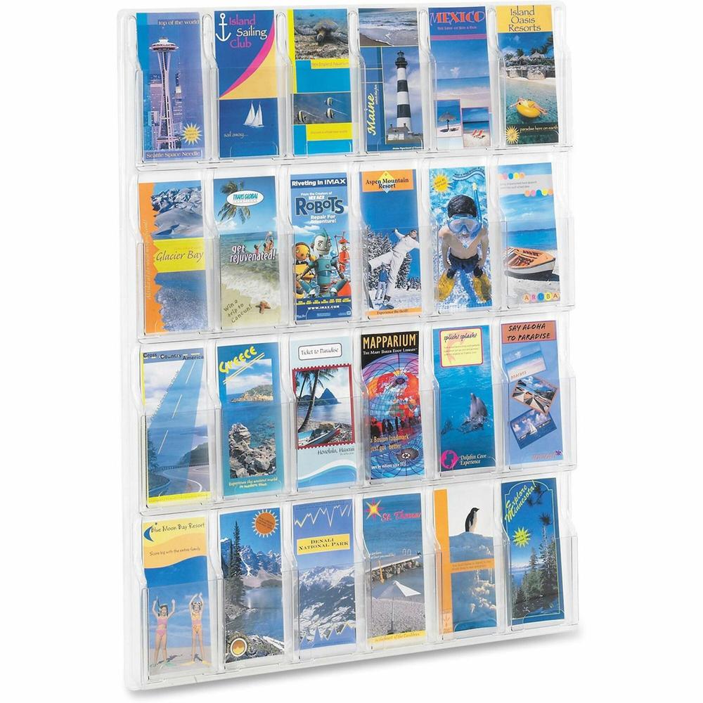 Safco 24-Pamphlet Display Rack - 24 Pocket(s) - 41" Height x 30" Width x 2" Depth - Break Resistant - Plastic - 1 Each. The main picture.
