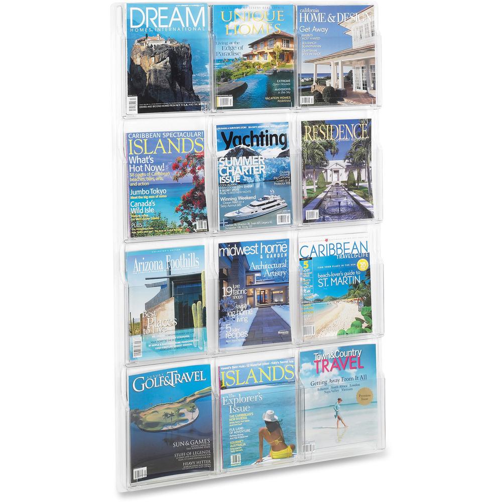 Safco 12 Pocket Magazine Display - 12 Pocket(s) - 49" Height x 30" Width x 2" Depth - Break Resistant - Plastic - 1 Each. The main picture.