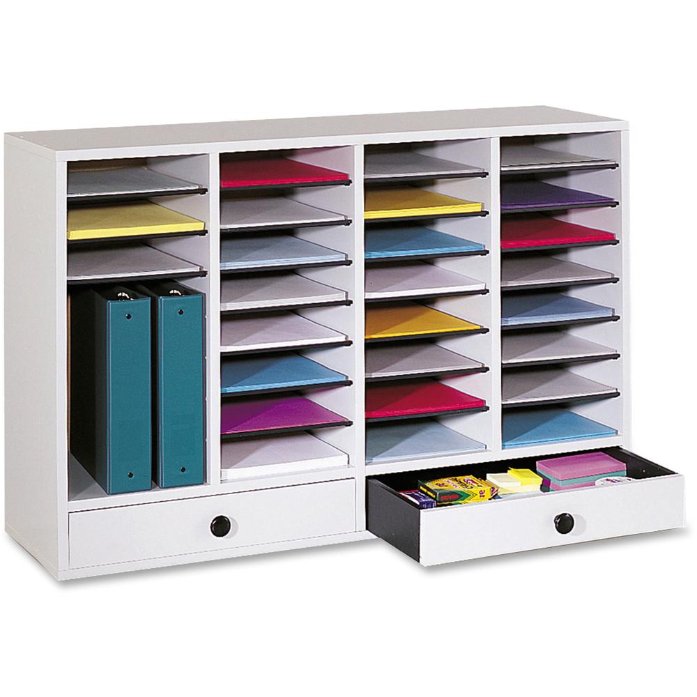 Safco Adjustable Compartment Literature Organizers - 32 Compartment(s) - 2 Drawer(s) - Compartment Size 2.50" x 9.50" x 11.50" - Drawer Size 2.75" x 17.50" - 25.4" Height x 39.4" Width x 11.8" Depth -. Picture 1