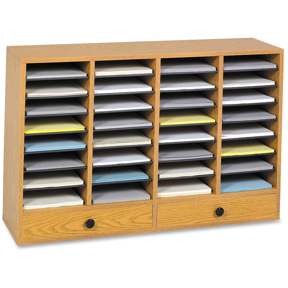 Safco Adjustable Compartment Literature Organizers - 32 Compartment(s) - 2 Drawer(s) - Compartment Size 2.50" x 9.50" x 11.50" - Drawer Size 2.75" x 17.50" - 25.3" Height x 39.3" Width x 11.8" Depth -. The main picture.