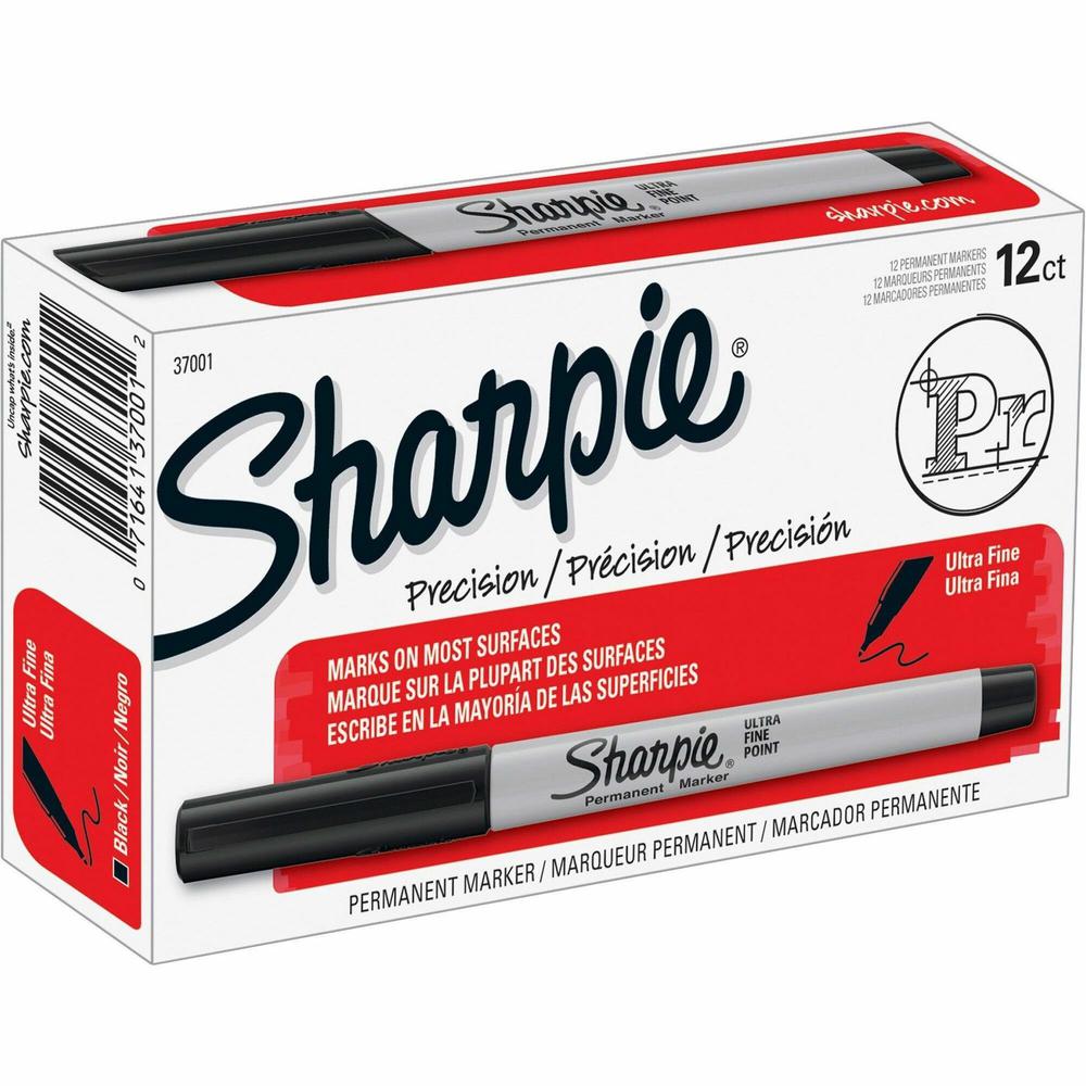 Sharpie Precision Permanent Markers - Ultra Fine Marker Point - Narrow Marker Point Style - Black Alcohol Based Ink - 1 Dozen. The main picture.