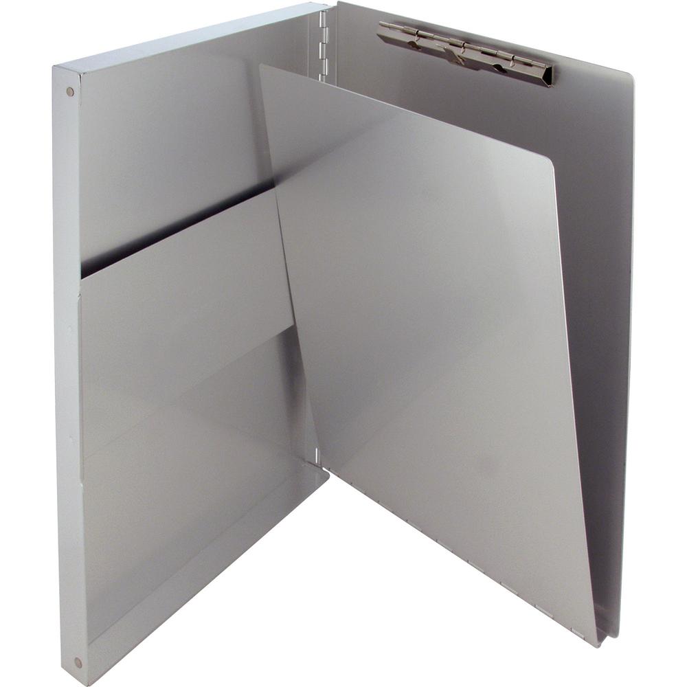 Saunders Snapak Side-open Storage Form Holder - 0.50" Clip Capacity - Storage for 30 Sheet - Side Opening - 8 1/2" x 14" - Aluminum - Silver - 1 Each. Picture 1