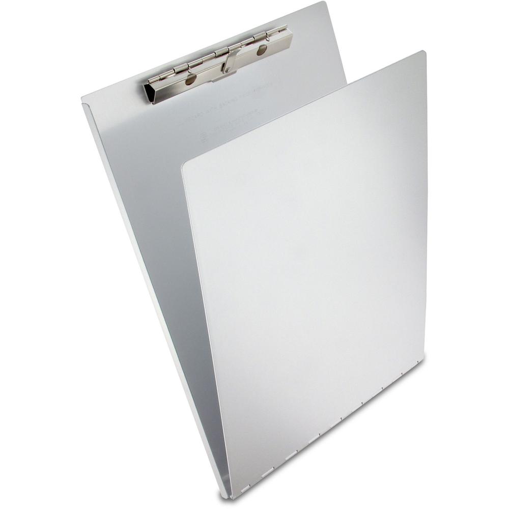 Saunders Aluminum Clipboard with Writing Plate - 0.50" Clip Capacity - 8 1/2" x 12" - Spring Clip - Aluminum - 1 Each. Picture 1