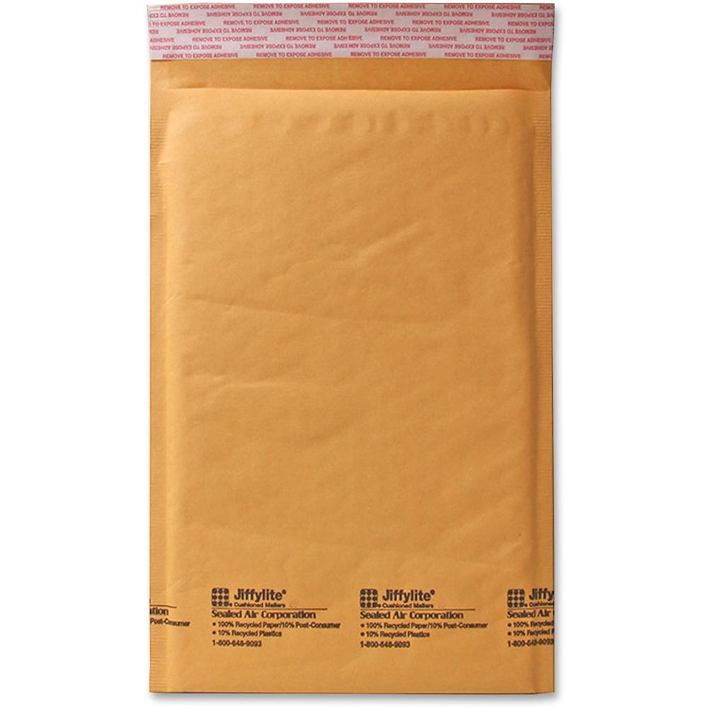 Sealed Air JiffyLite Cellular Cushioned Mailers - Bubble - #0 - 6" Width x 10" Length - Peel & Seal - Kraft - 25 / Carton - Kraft. Picture 1