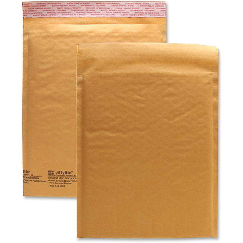 Sealed Air JiffyLite Cellular Cushioned Mailers - Bubble - #2 - 8 1/2" Width x 12" Length - Peel & Seal - Kraft - 25 / Carton - Kraft. Picture 1