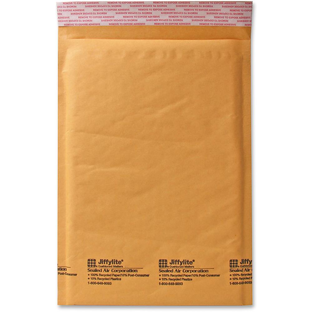 Sealed Air JiffyLite Cellular Cushioned Mailers - Bubble - #4 - 9 1/2" Width x 14 1/2" Length - Peel & Seal - Kraft - 25 / Carton - Kraft. Picture 1
