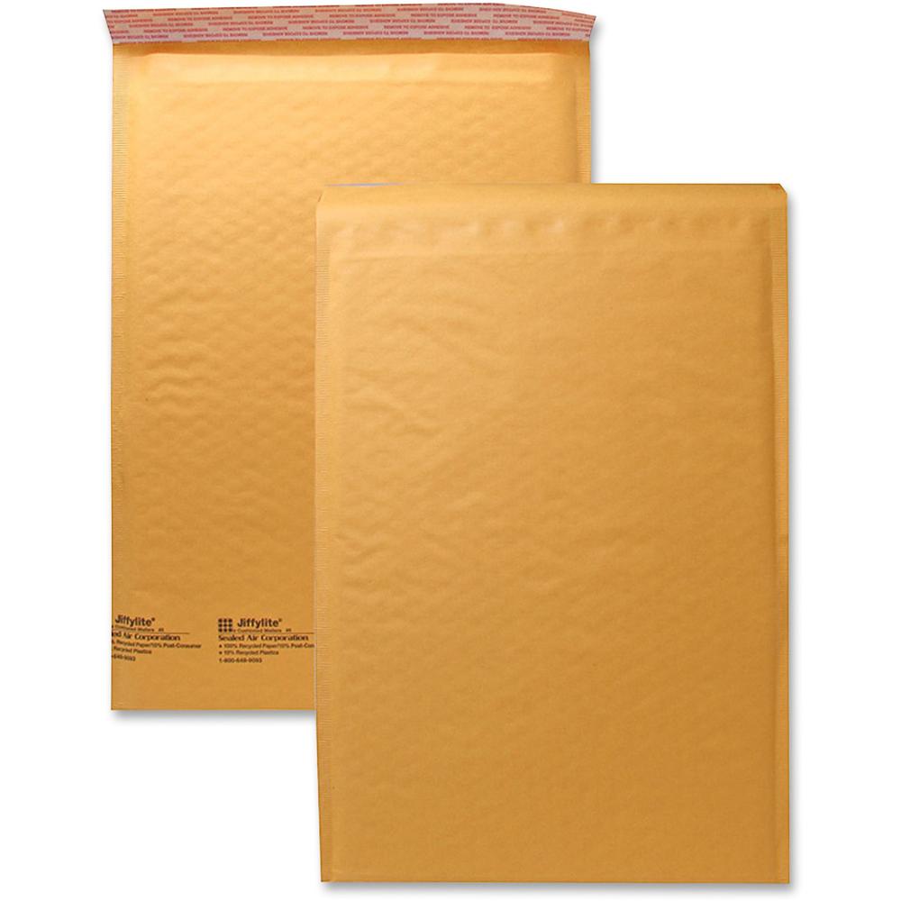 Sealed Air JiffyLite Cellular Cushioned Mailers - Bubble - #5 - 10 1/2" Width x 16" Length - Peel & Seal - Kraft - 25 / Carton - Kraft. Picture 1