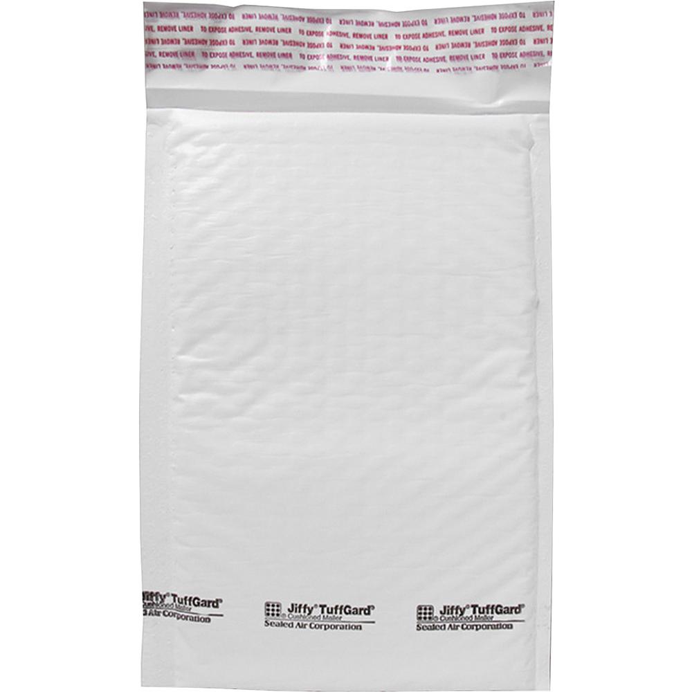 Sealed Air Tuffgard Premium Cushioned Mailers - Bubble - #0 - 6" Width x 10" Length - Peel & Seal - Poly - 25 / Carton - White. Picture 1