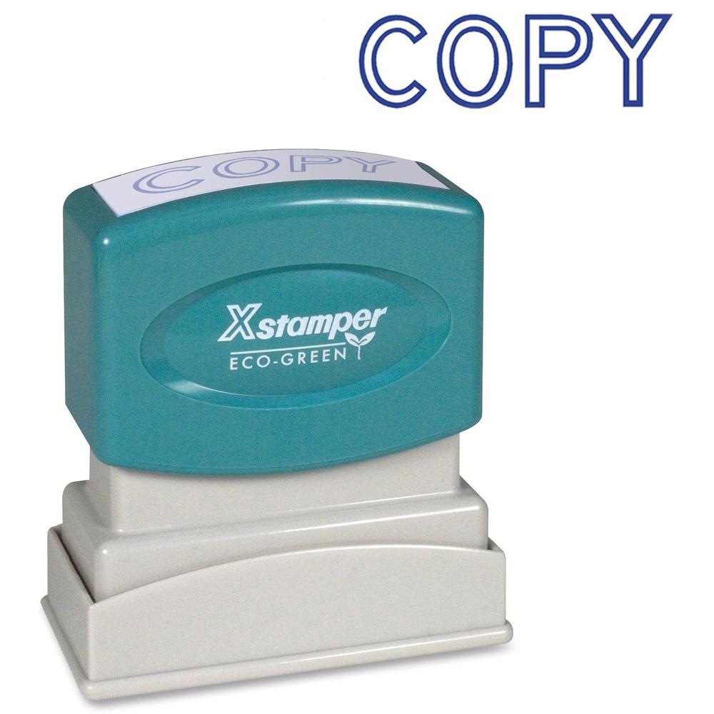 Xstamper COPY Title Stamp - Message Stamp - "COPY" - 0.50" Impression Width x 1.63" Impression Length - 100000 Impression(s) - Blue - Recycled - 1 Each. Picture 1