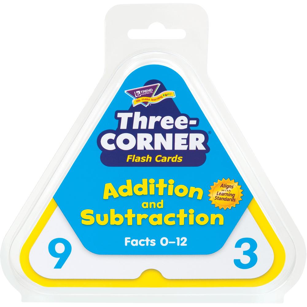 Trend Three-Corner Add/Subtract Flash Card Set - Educational - 1 / Set. Picture 1
