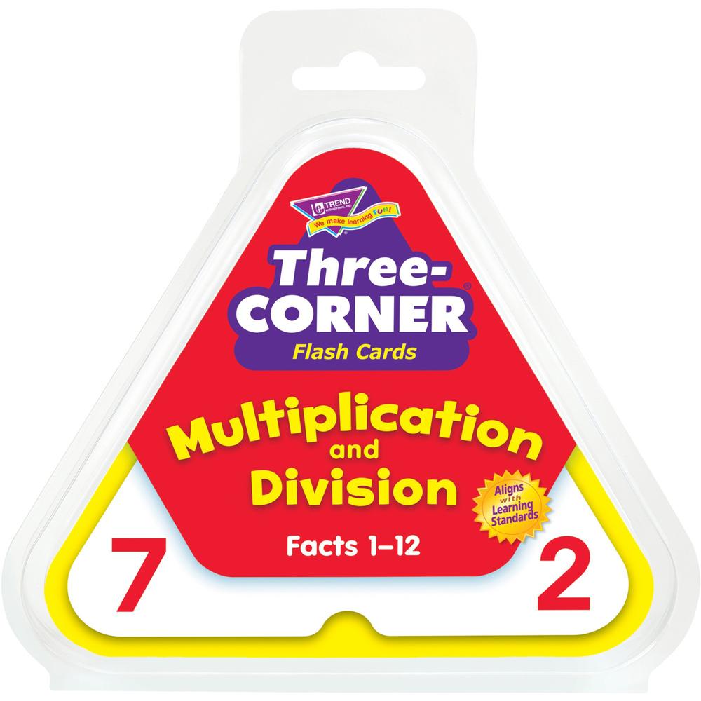 Trend Multiplication/Division Three-Corner Flash Card Set - Educational - 1 / Set. Picture 1