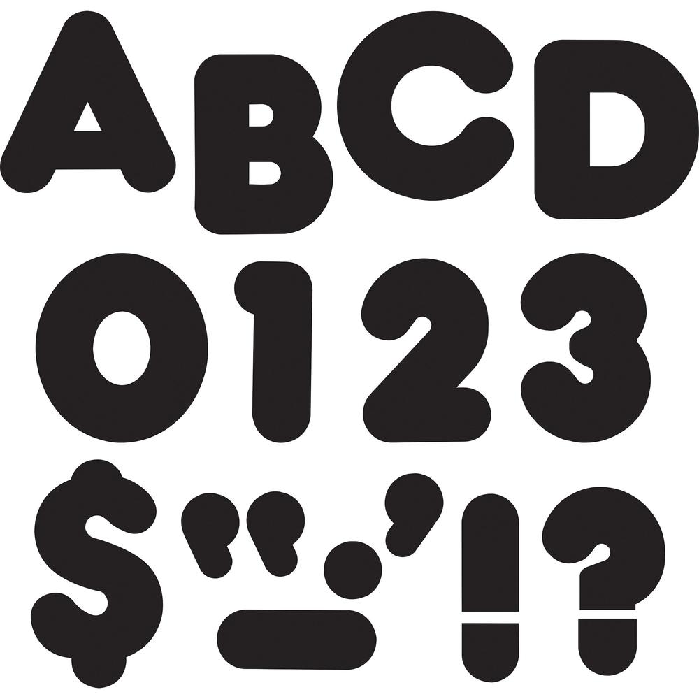 Trend 3" Casual Uppercase Ready Letters - Casual Style - Reusable, Precut - 3" Height x 9" Length - Black - Paper - 1 / Pack. Picture 1
