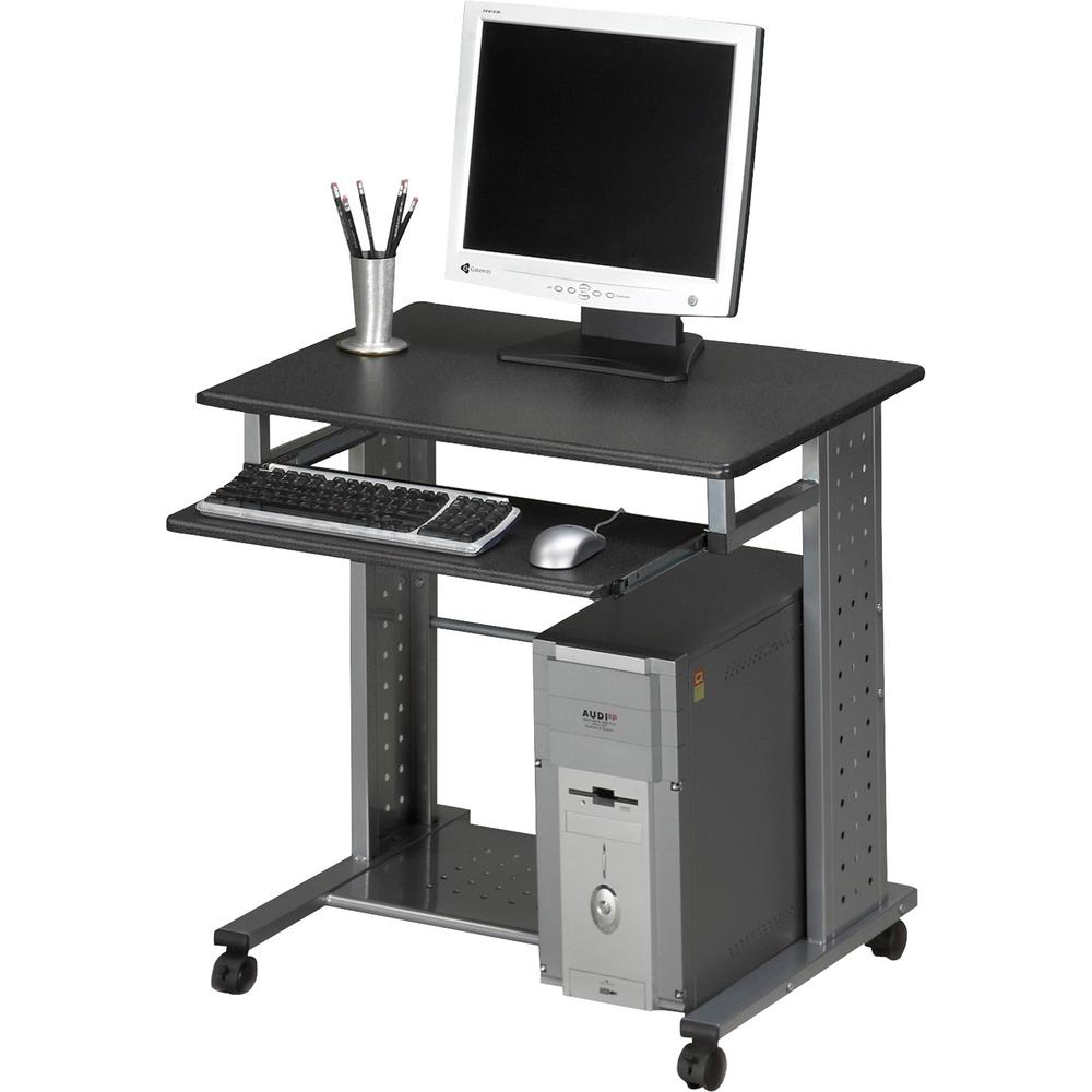 Mayline Mobile Workstation - For - Table TopRectangle Top - 29.75" Height x 29.75" Width x 23.50" Depth - Assembly Required - Charcoal Black - Steel - 1 Each. Picture 1