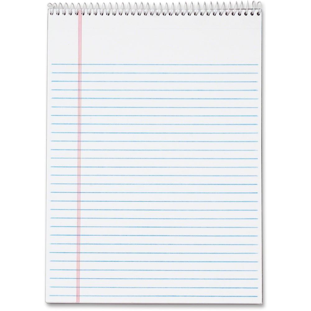 TOPS Docket Wirebound Legal Writing Pads - Letter - 70 Sheets - Wire Bound - 0.34" Ruled - 16 lb Basis Weight - Letter - 8 1/2" x 11" - 11" x 8.5" - White Paper - Perforated, Hard Cover, Stiff-back, S. Picture 1