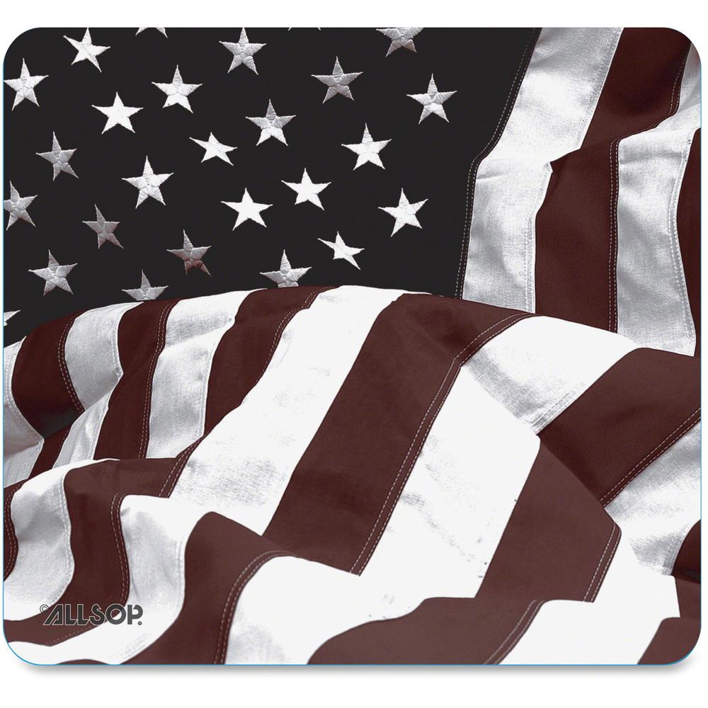 Allsop US Flag Mouse Pad - American Flag - 0.79" x 8.50" Dimension - Natural Rubber, Latex - Anti-skid - 1 Pack - Mouse. Picture 1