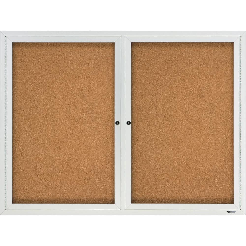 Quartet Enclosed Cork Bulletin Board for Outdoor Use - 36" Height x 48" Width - Brown Cork Surface - Hinged, Wear Resistant, Tear Resistant, Water Resistant, Shatter Proof, Acrylic Glass, Weather Resi. Picture 1
