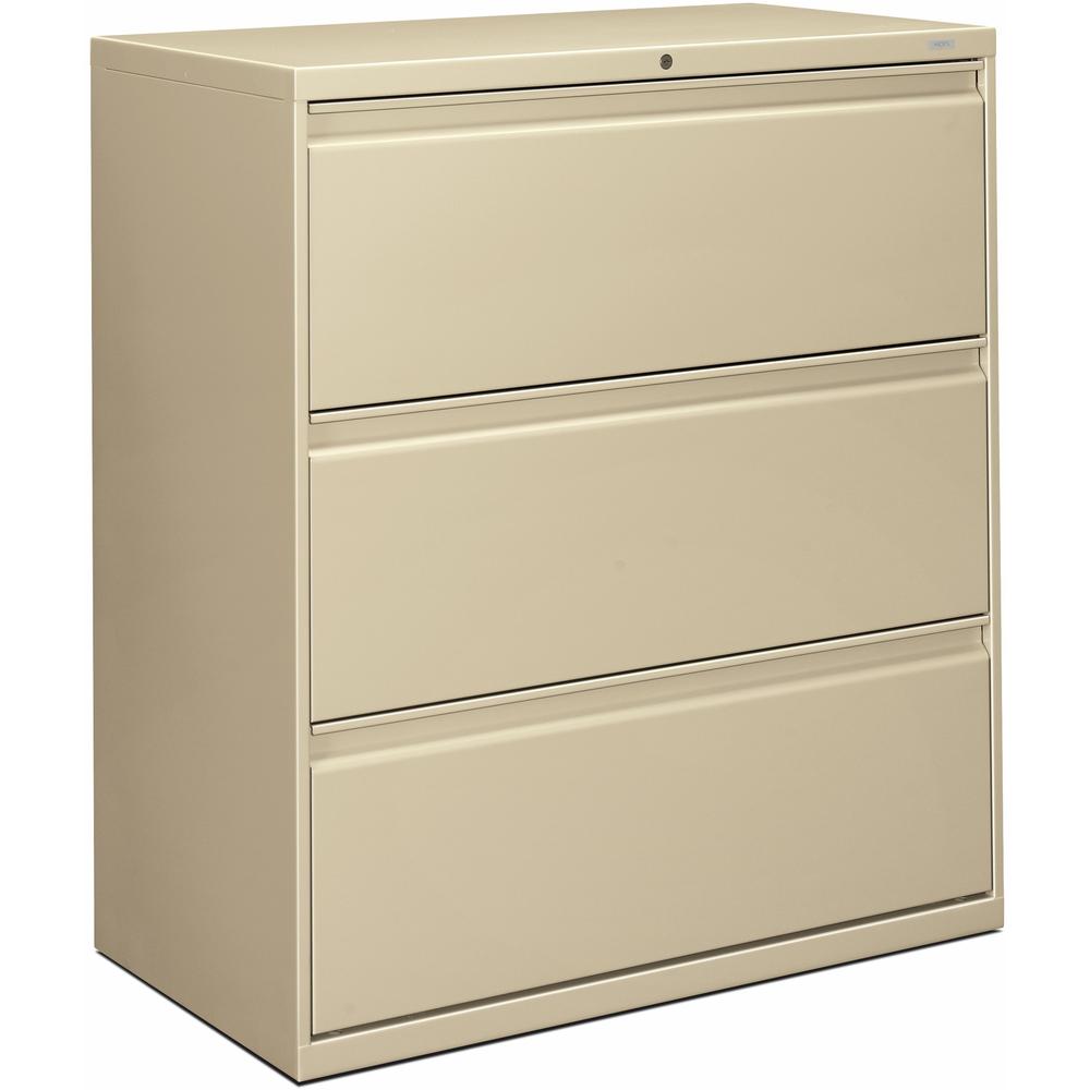 HON Brigade 800 H883 Lateral File - 36" x 18"40.9" - 3 Drawer(s) - Finish: Putty. Picture 1