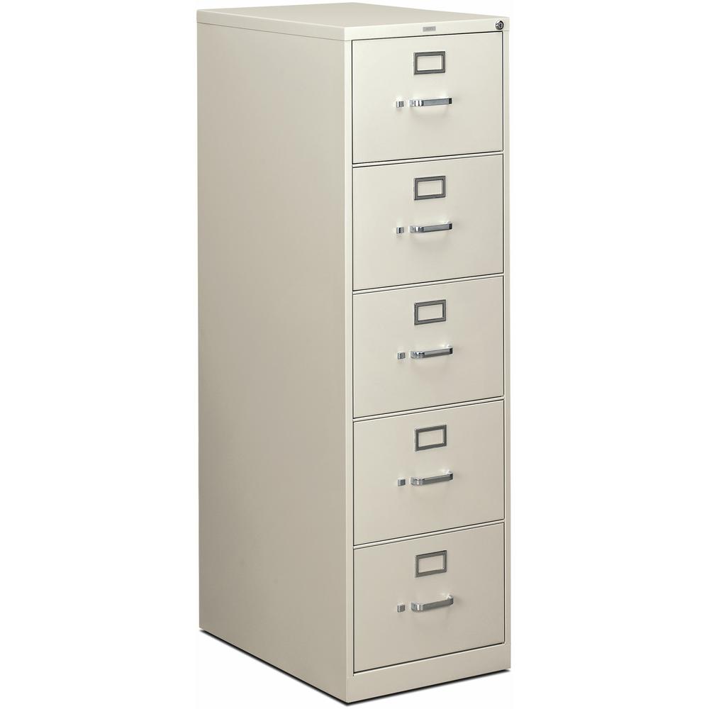 HON 310 H315C File Cabinet - 18.3" x 26.5"60" - 5 Drawer(s) - Finish: Light Gray. Picture 1