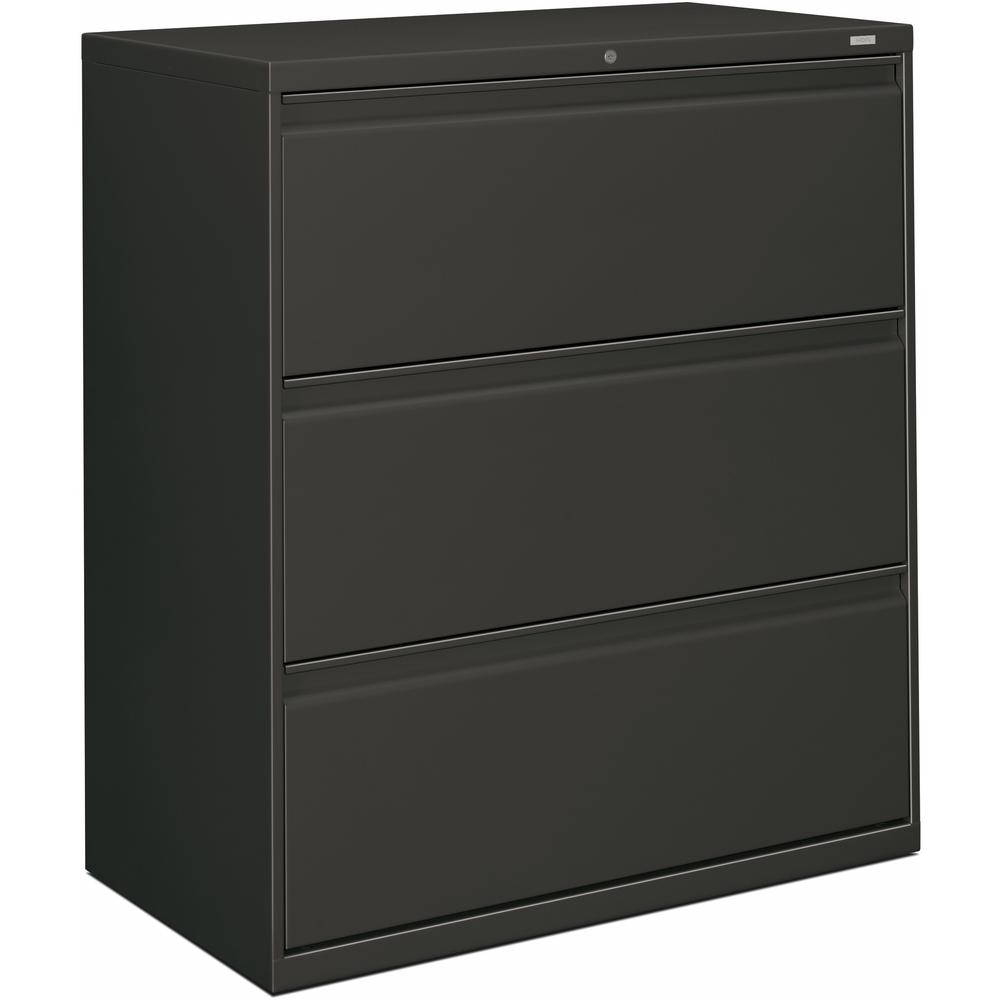 HON Brigade 800 H883 Lateral File - 36" x 18"40.9" - 3 Drawer(s) - Finish: Charcoal. Picture 1