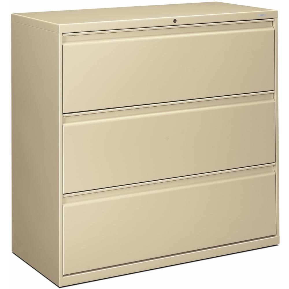 HON Brigade 800 H893 Lateral File - 42" x 18"40.9" - 3 Drawer(s) - Finish: Putty. Picture 1