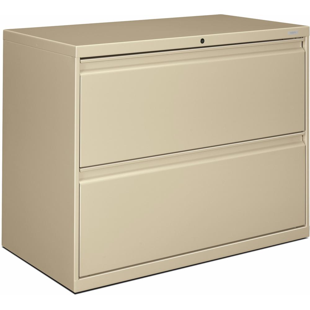 HON Brigade 800 H882 Lateral File - 36" x 19.3"28.4" - 2 Drawer(s) - Finish: Putty. Picture 1