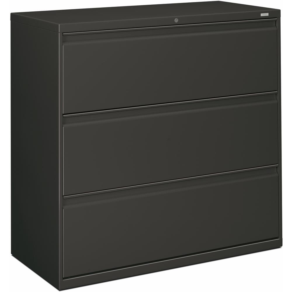 HON Brigade 800 H893 Lateral File - 42" x 18"40.9" - 3 Drawer(s) - Finish: Charcoal. Picture 1