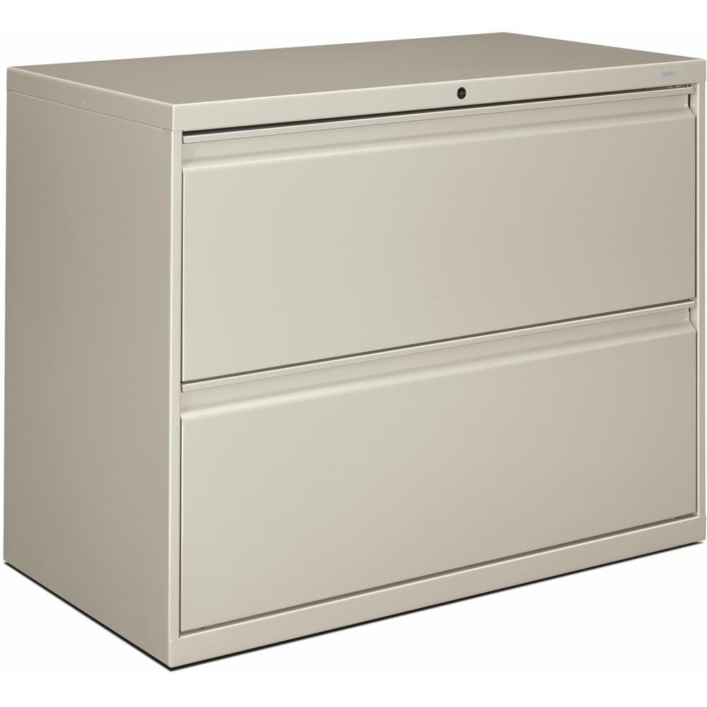 HON Brigade 800 H882 Lateral File - 36" x 19.3"28.4" - 2 Drawer(s) - Finish: Light Gray. Picture 1