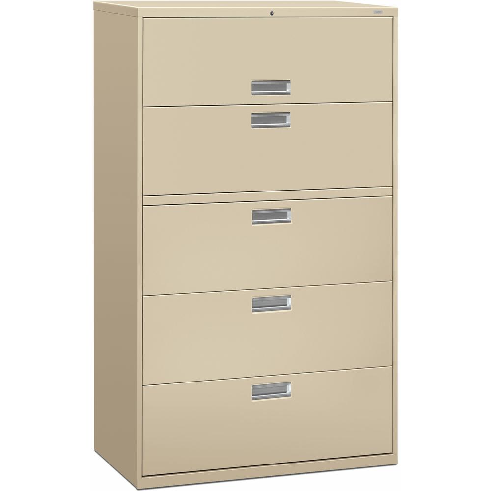HON Brigade 600 H695 Lateral File - 42" x 18"64" - 5 Drawer(s) - Finish: Putty. Picture 1