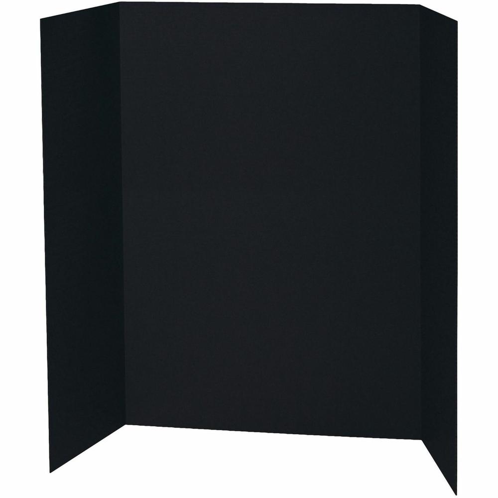 Pacon Presentation Boards - 36" Height x 48" Width - Black Surface - Tri-fold - 24 / Carton. Picture 1