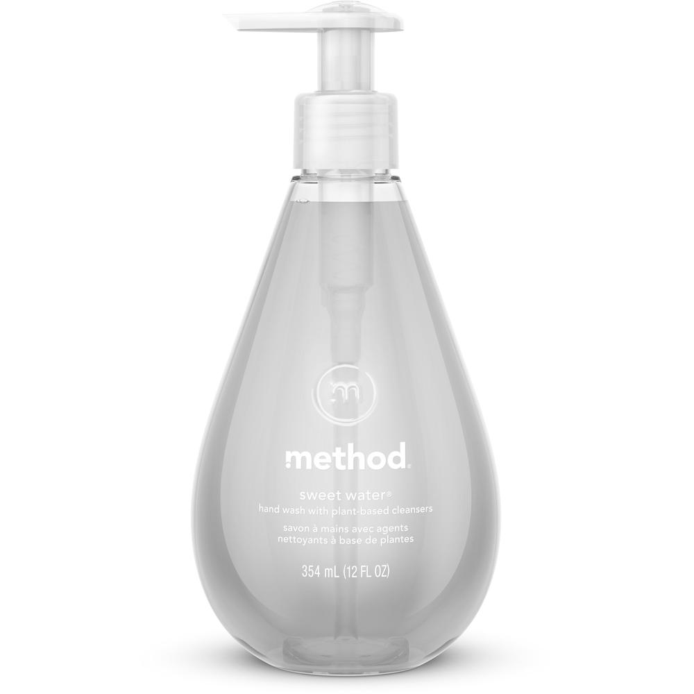 Method Gel Hand Soap - Sweet Water Scent - 12 oz - Pump Bottle Dispenser - Bacteria Remover - Hand - Clear - Triclosan-free, Non-toxic, pH Balanced, Anti-irritant - 1 Each. The main picture.