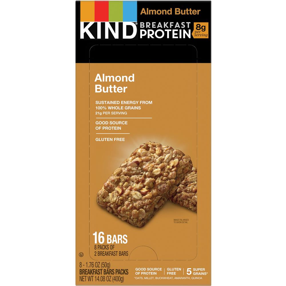 KIND Almond Butter - Trans Fat Free, High-fiber, Low Sodium, Dairy-free, Gluten-free, Peanut-free - Almond, Butter - 1.76 oz - 8 / Box. Picture 1