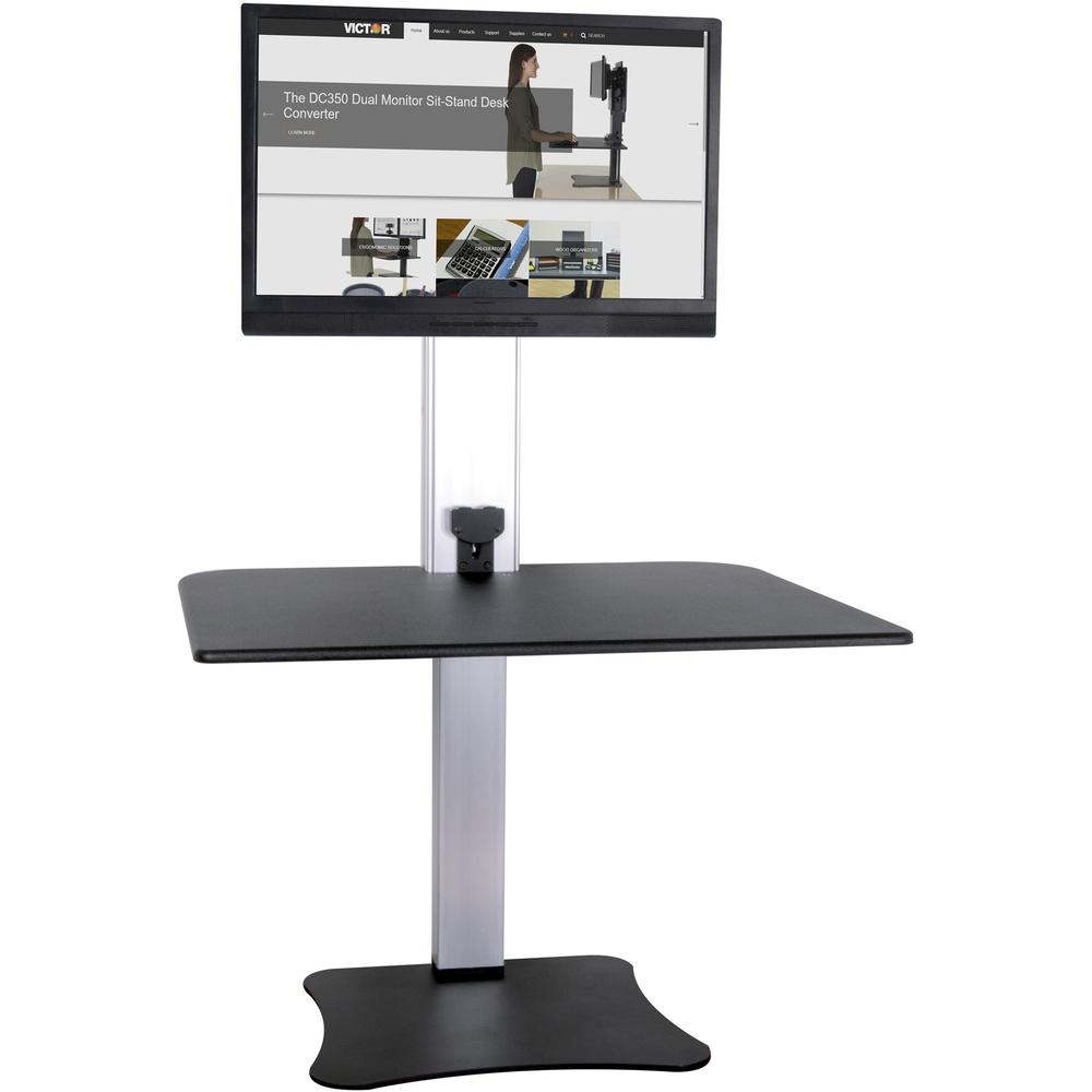 Victor High Rise Electric Single Monitor Standing Desk Workstation - Supports One Monitor of Any Size Up yo 25 lbs - 0" to 20" Height x 28" Width x 23" Depth - One-Touch Electric, Standing Desk, Sit-S. The main picture.