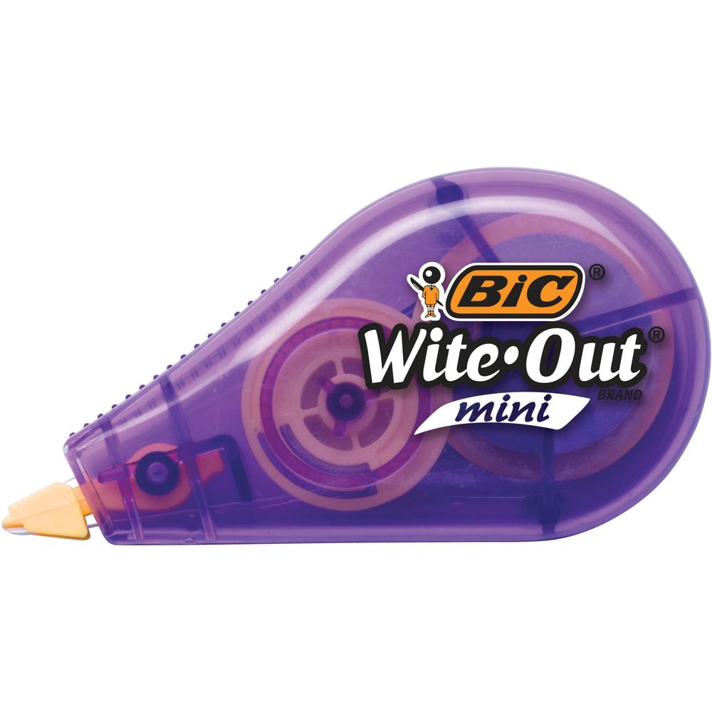 Wite-Out Mini Correction Tape Pack - 0.20" Width x 314.40 ft Length - 1 Line(s)Translucent Dispenser - Smooth, Compact, Ambidextrous, Easy to Use, Non-refillable, Tear Resistant - 12 / Pack - White - . Picture 1