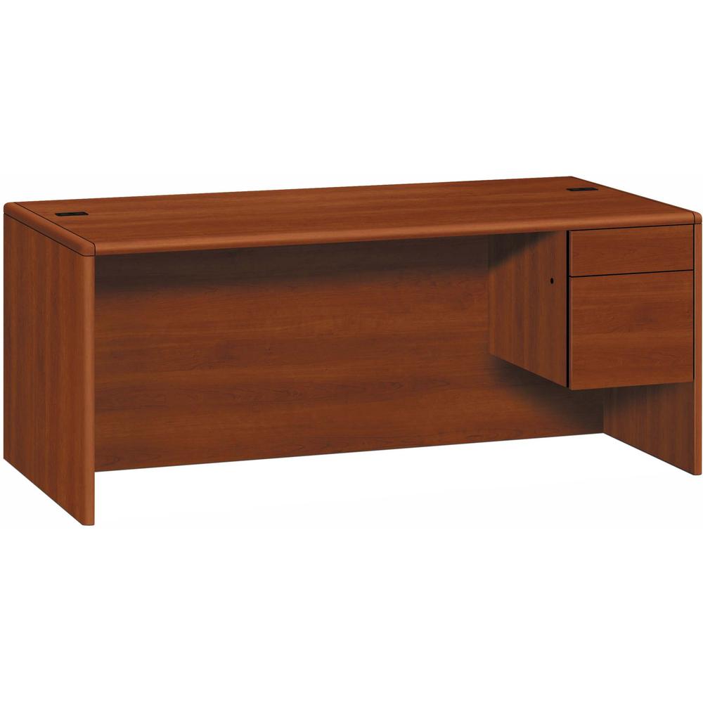 HON 10700 H10785R Pedestal Credenza - 72" x 36" x 29.5" - 2 x Box Drawer(s), File Drawer(s)Right Side - Waterfall Edge - Finish: Cognac. The main picture.