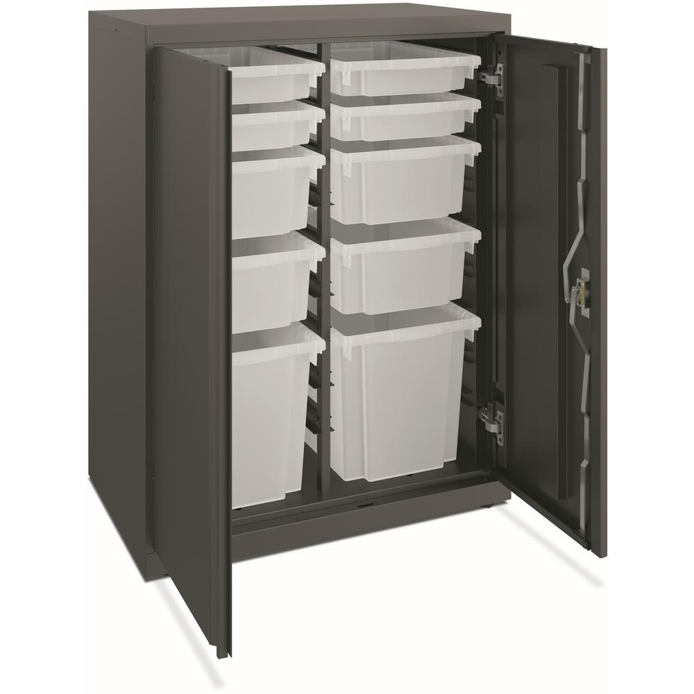 HON Flagship HFMSC183930RWB Storage Cabinet - 30" x 39" - Lockable, Leveling Glide, Removable Lock, Key Lock, Modular - Charcoal - Charcoal. Picture 1