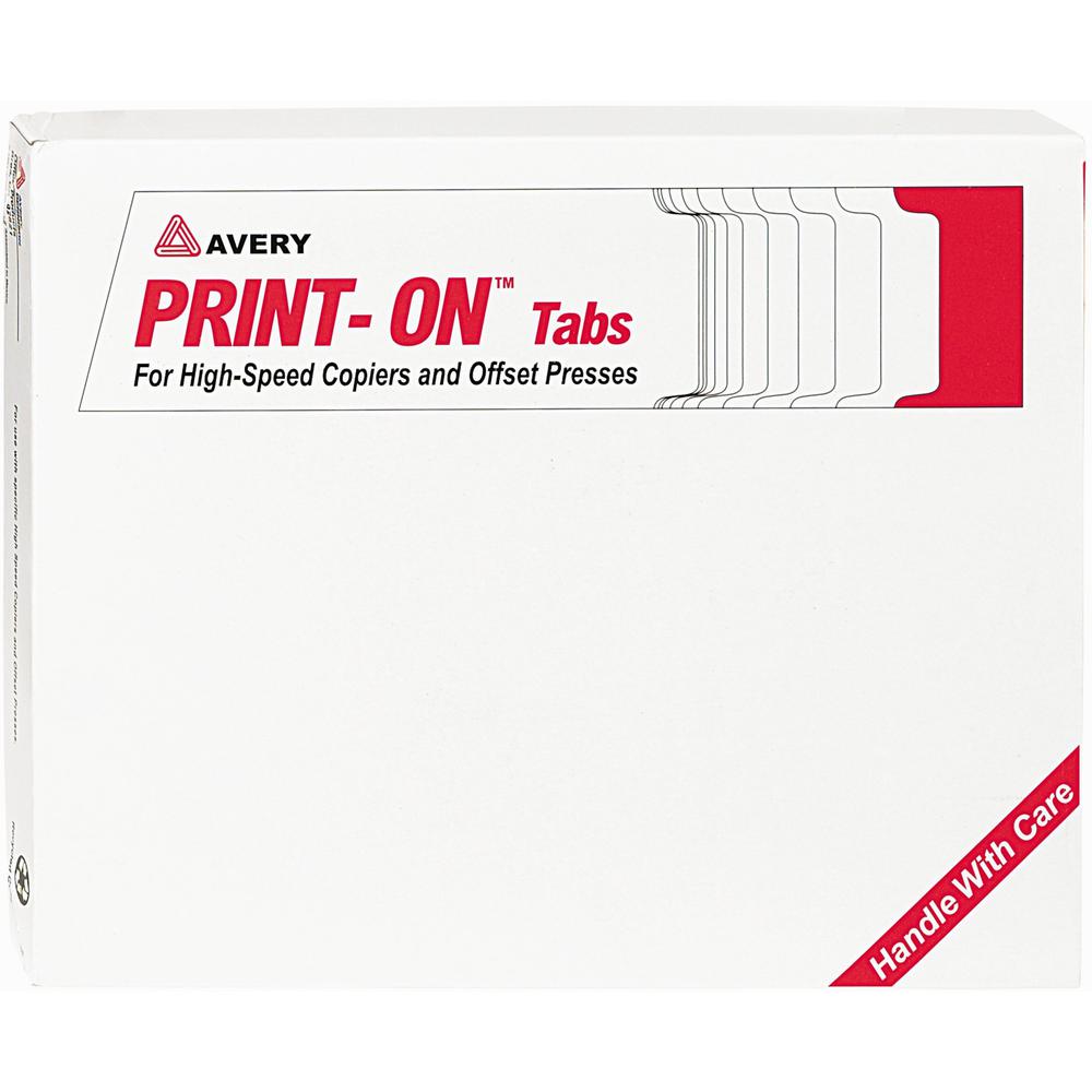 Avery&reg; 3-Hole Punched Copier Tabs - 150 x Divider(s) - 5 Print-on Tab(s) - 5 - 5 Tab(s)/Set - 8.5" Divider Width x 11" Divider Length - 3 Hole Punched - White Paper Divider - White Paper Tab(s) - . The main picture.