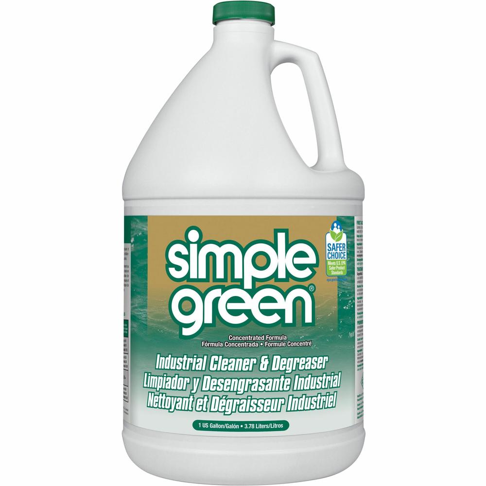 Simple Green Industrial Cleaner/Degreaser - Concentrate - 128 fl oz (4 quart) - Original Scent - 1 Each - Non-toxic, Non-flammable, Non-alcohol, Pleasant Scent, Non-abrasive - White. Picture 1