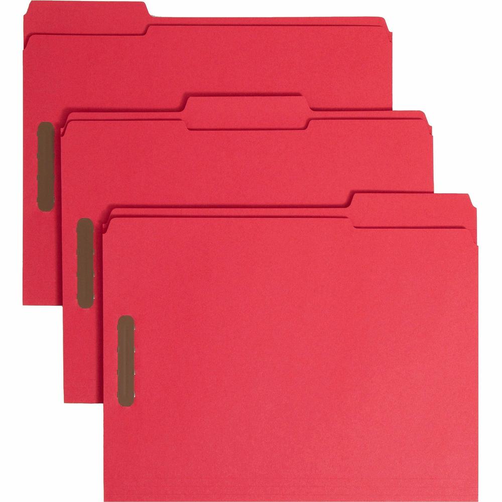Smead Colored 1/3 Tab Cut Letter Recycled Fastener Folder - 8 1/2" x 11" - 3/4" Expansion - 2 x 2K Fastener(s) - 2" Fastener Capacity for Folder - Top Tab Location - Assorted Position Tab Position - R. Picture 1