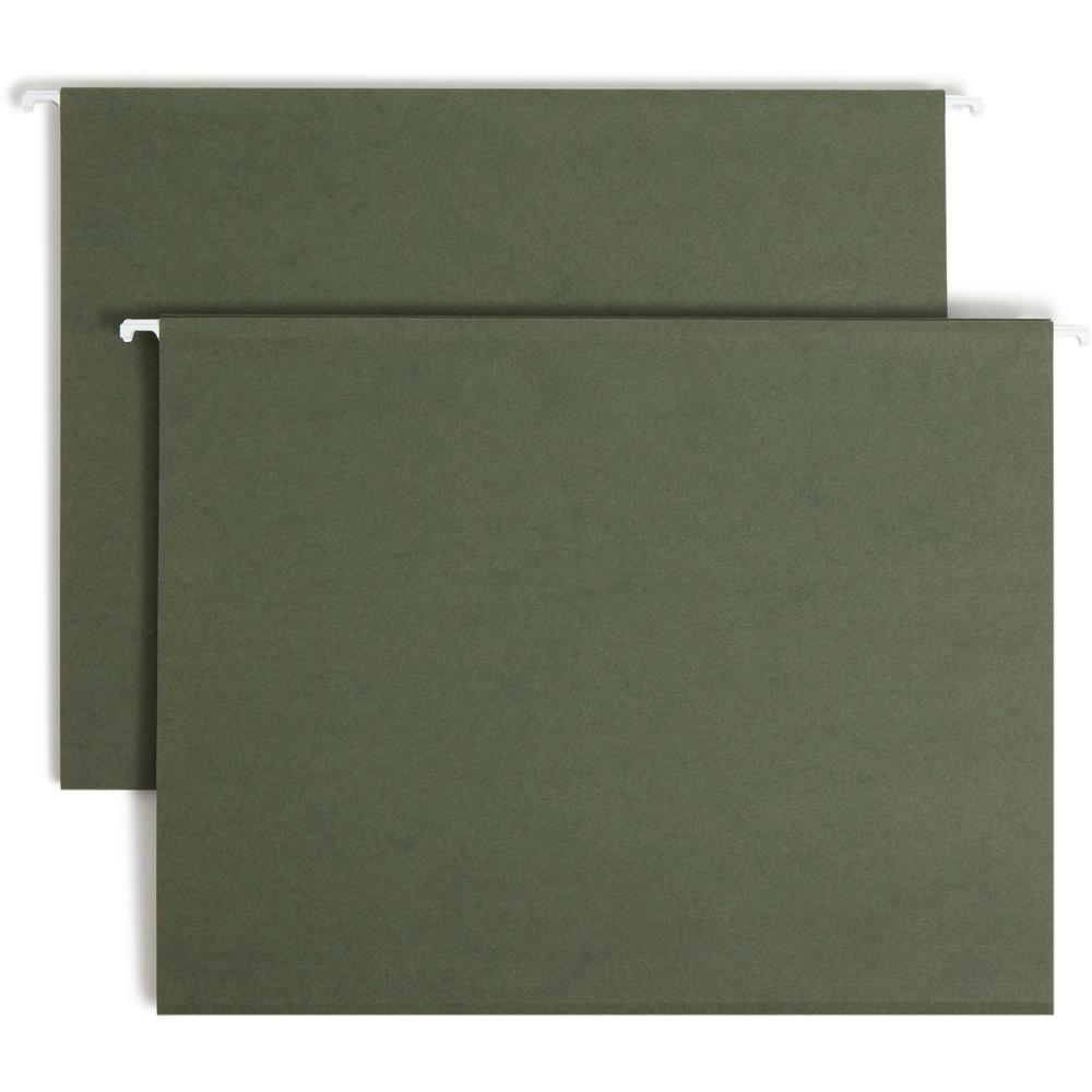 Smead Letter Recycled Hanging Folder - 8 1/2" x 11" - 2" Expansion - Vinyl - Standard Green - 10% Recycled - 25 / Box. Picture 1
