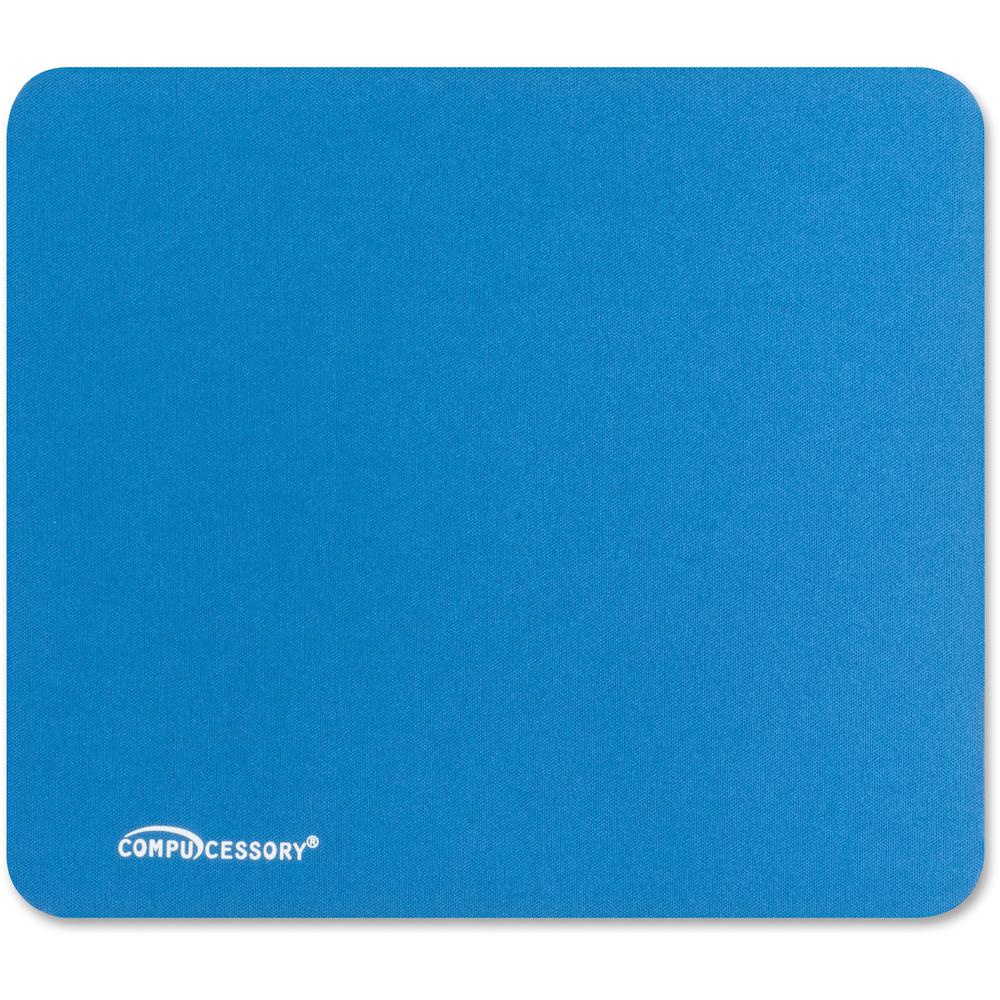 Compucessory Smooth Cloth Nonskid Mouse Pads - 9.50" x 8.50" Dimension - Blue - Rubber, Cloth - 1 Pack. The main picture.