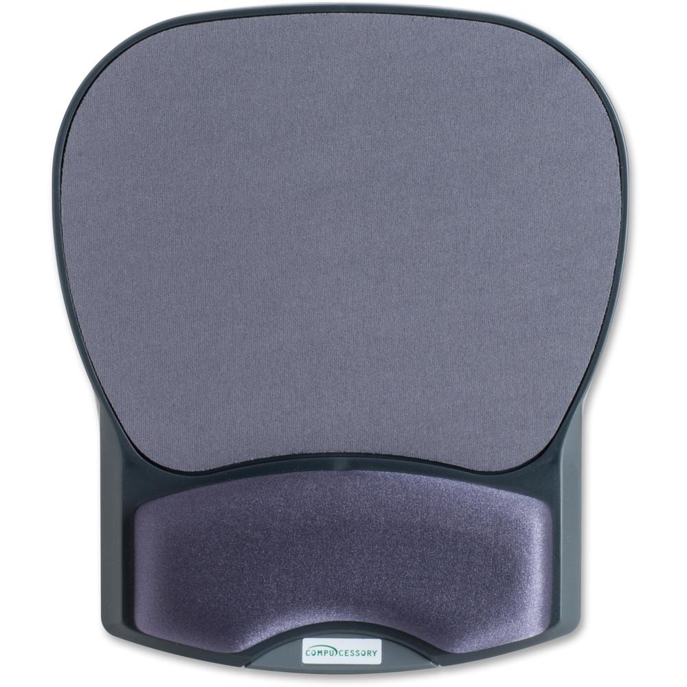 Compucessory Gel Wrist Rest with Mouse Pads - 8.70" x 10.20" x 1.20" Dimension - Charcoal - Gel, Lycra - 1 Pack. Picture 1
