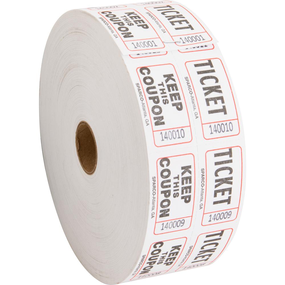 Sparco Roll Tickets - White - 2000/Roll. Picture 1