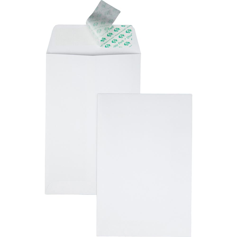 Quality Park 6 x 9 Catalog Envelopes with Self-Seal Closure - Catalog - #1 - 6" Width x 9" Length - 28 lb - Peel & Seal - Wove - 100 / Box - White. Picture 1