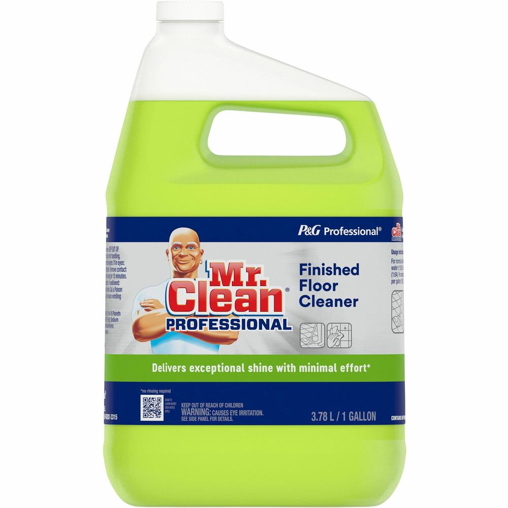 Mr. Clean Professional Finished Floor Cleaner - For Tile - Liquid - 128 fl oz (4 quart) - 1 Each - Residue-free - Yellow. Picture 1