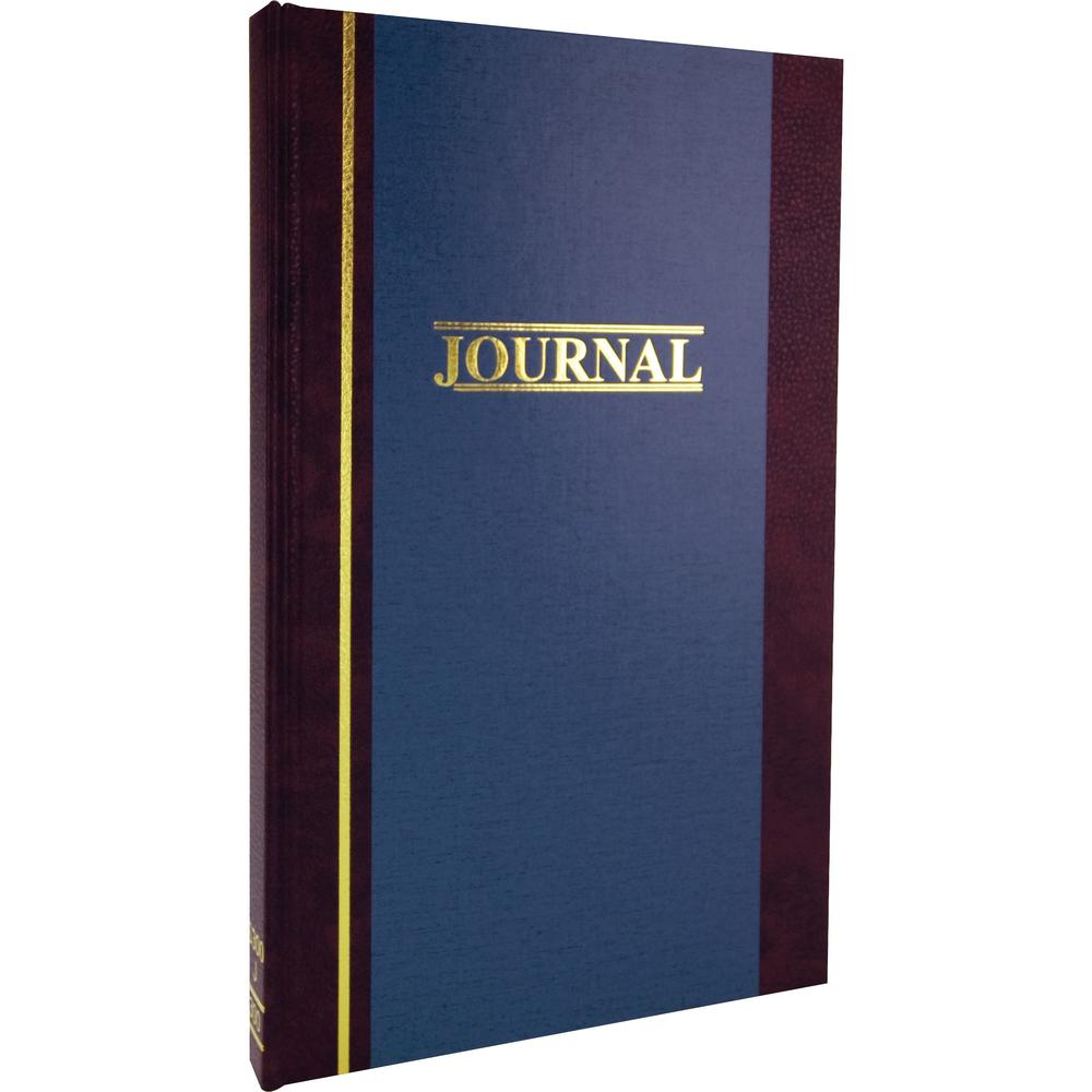 Wilson Jones S300 2-Column Journal - 300 Sheet(s) - 7.25" x 11.75" Sheet Size - 2 Columns per Sheet - Blue - White Sheet(s) - Blue Cover - 1 Each. Picture 1