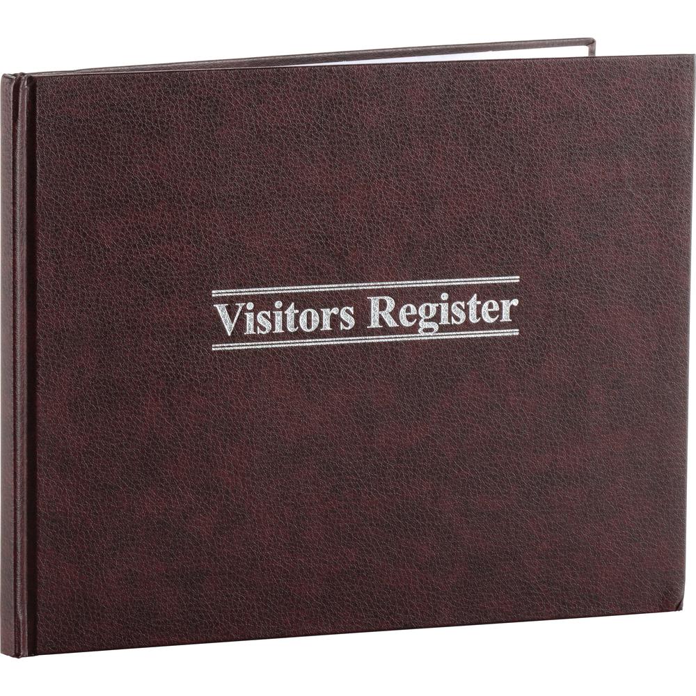 Wilson Jones Visitors Register Book - 56 Sheet(s) - Letter - 8.25" x 10.38" Sheet Size - 5 Columns per Sheet - Black Print Color - Red Cover - 1 Each. Picture 1