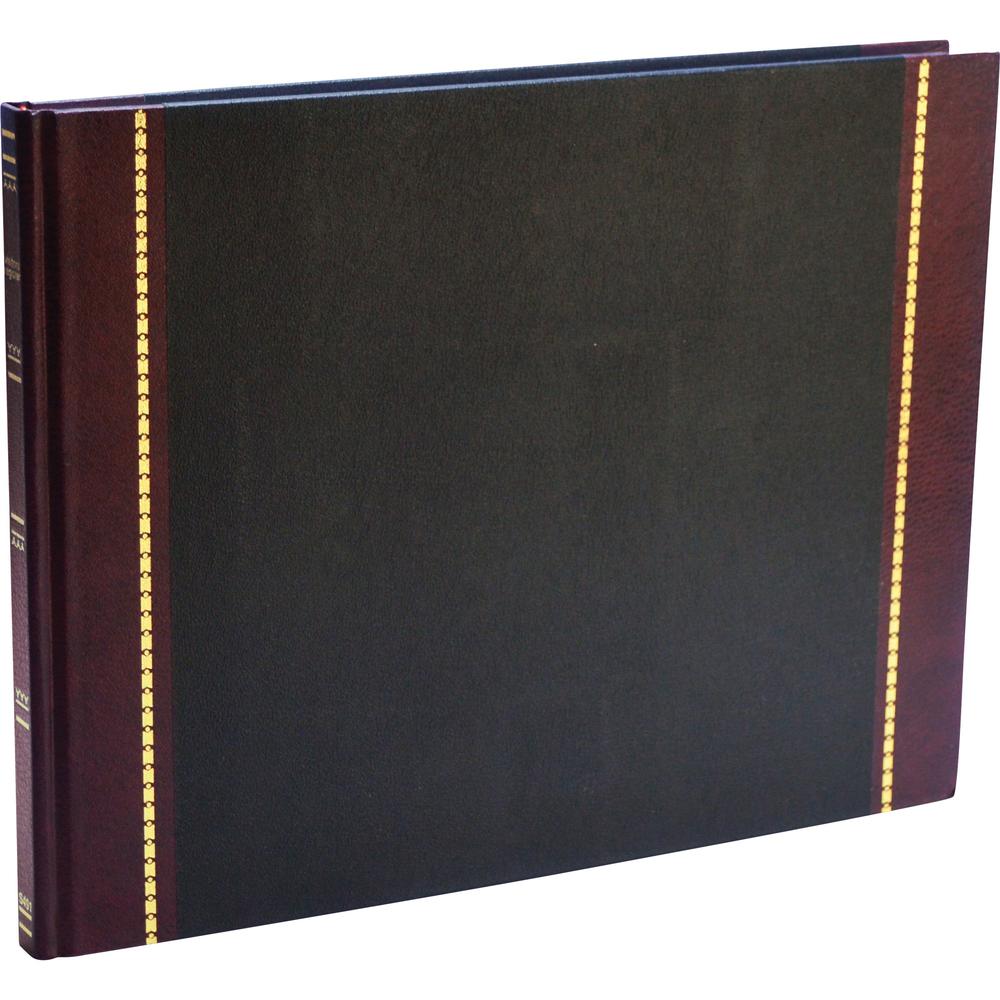 Wilson Jones Visitors Register Book - 104 Sheet(s) - Letter - 12.25" x 9.50" Sheet Size - 5 Columns per Sheet - Black, Red, Blue Print Color - Red, Black Cover - 1 Each. Picture 1