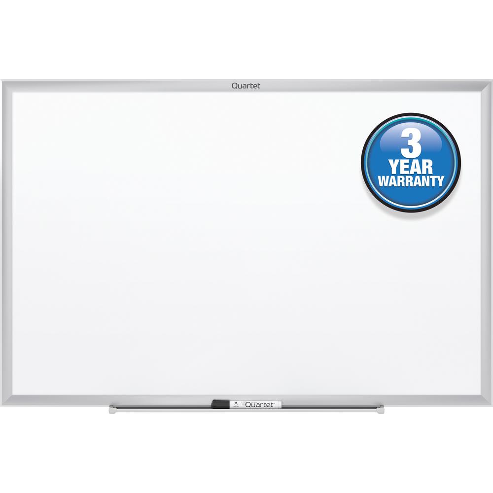 Quartet Classic Whiteboard - 72" (6 ft) Width x 48" (4 ft) Height - White Melamine Surface - Silver Aluminum Frame - Horizontal/Vertical - 1 Each - TAA Compliant. Picture 1