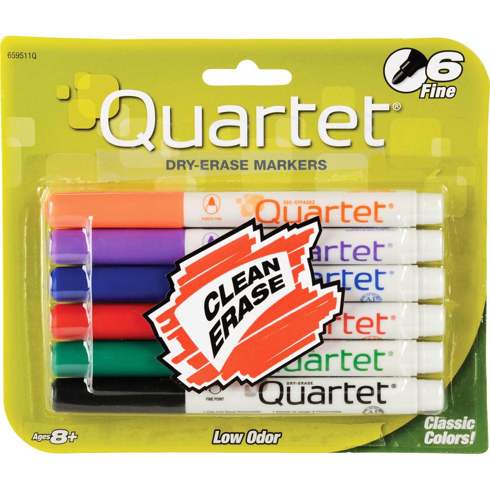 Quartet Classic Dry-Erase Markers - Fine Marker Point - Assorted - 6 / Set. The main picture.
